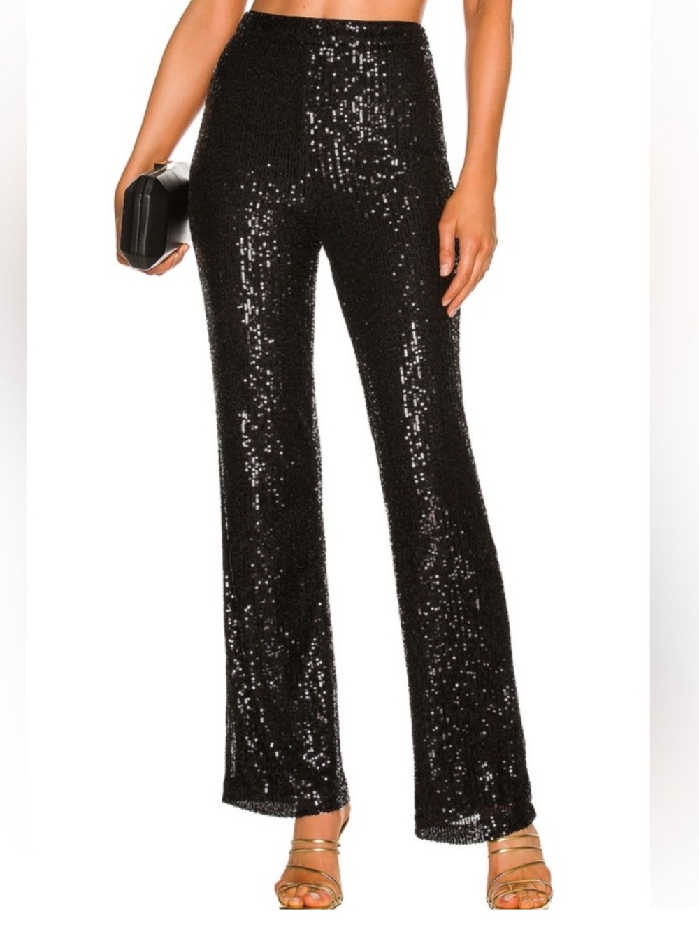 Camila Coelho Black Sequin Calvin Pant